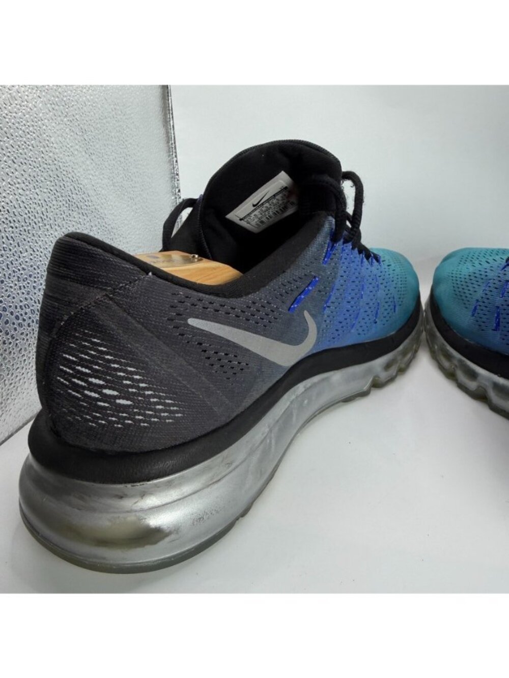 Nike Air Max 2016 Premium Reflective Shoes Mens 11.5 Run Silver Blue 810885-004 - Picture 8 of 12